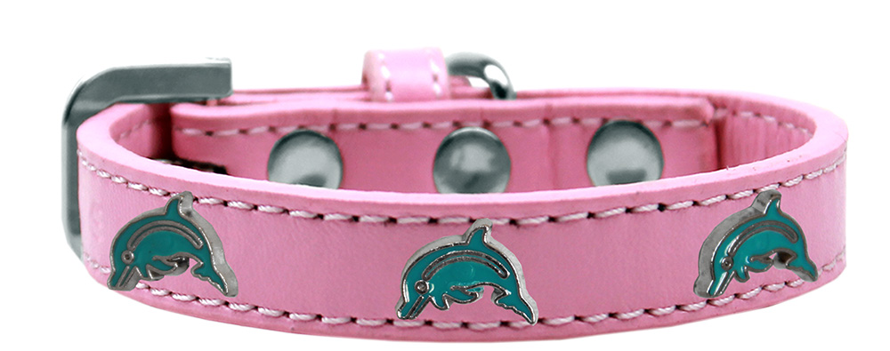 Dolphin Widget Dog Collar Light Pink Size 14